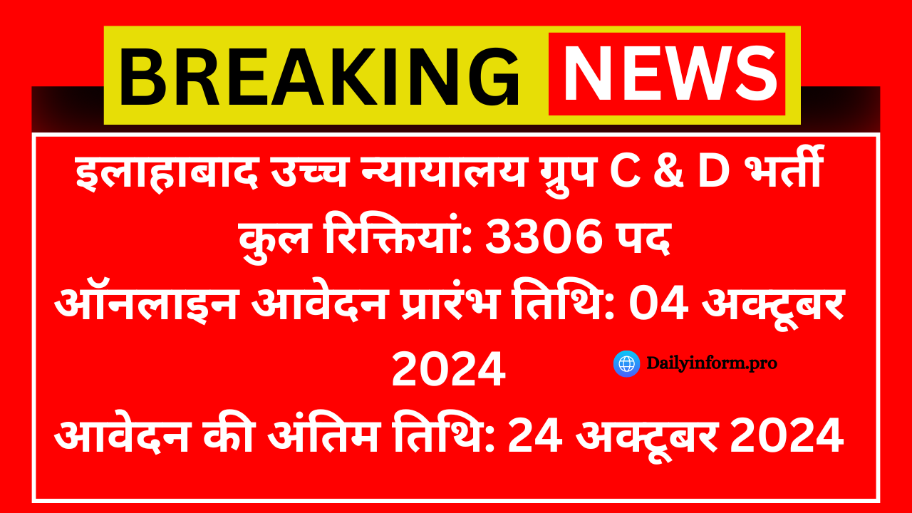 Allahabad High Court Group C & D Recruitment 2024