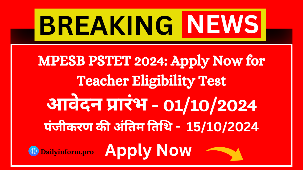 MPESB Primary School Teacher Eligibility Test Varg 3 PSTET 2024