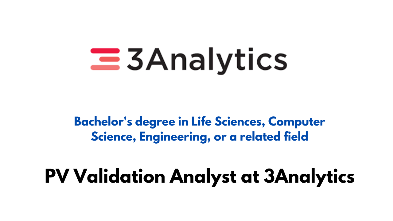 PV Validation Analyst at 3Analytics