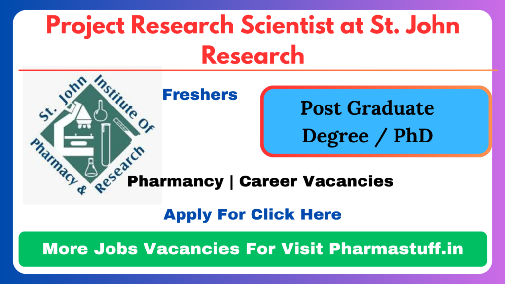 Project Research Scientist at St. John Research