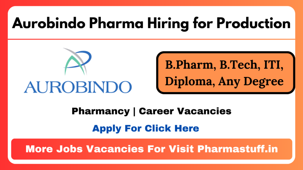 Aurobindo Pharma Hiring for Production