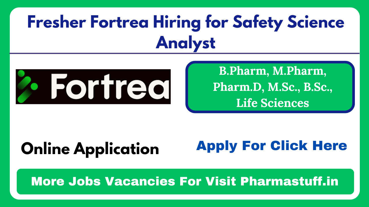 Fresher Fortrea Hiring for Safety Science Analyst