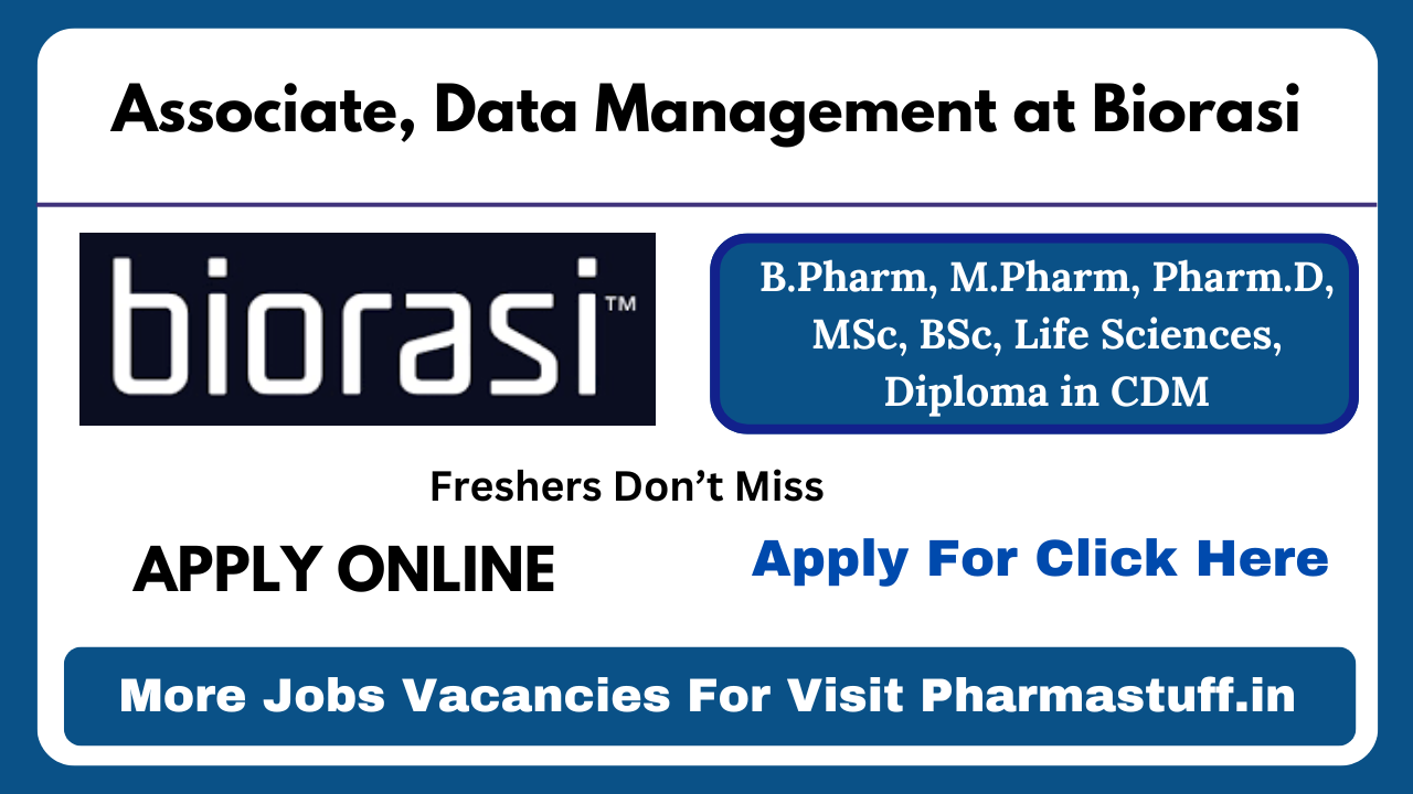 Associate, Data Management at Biorasi