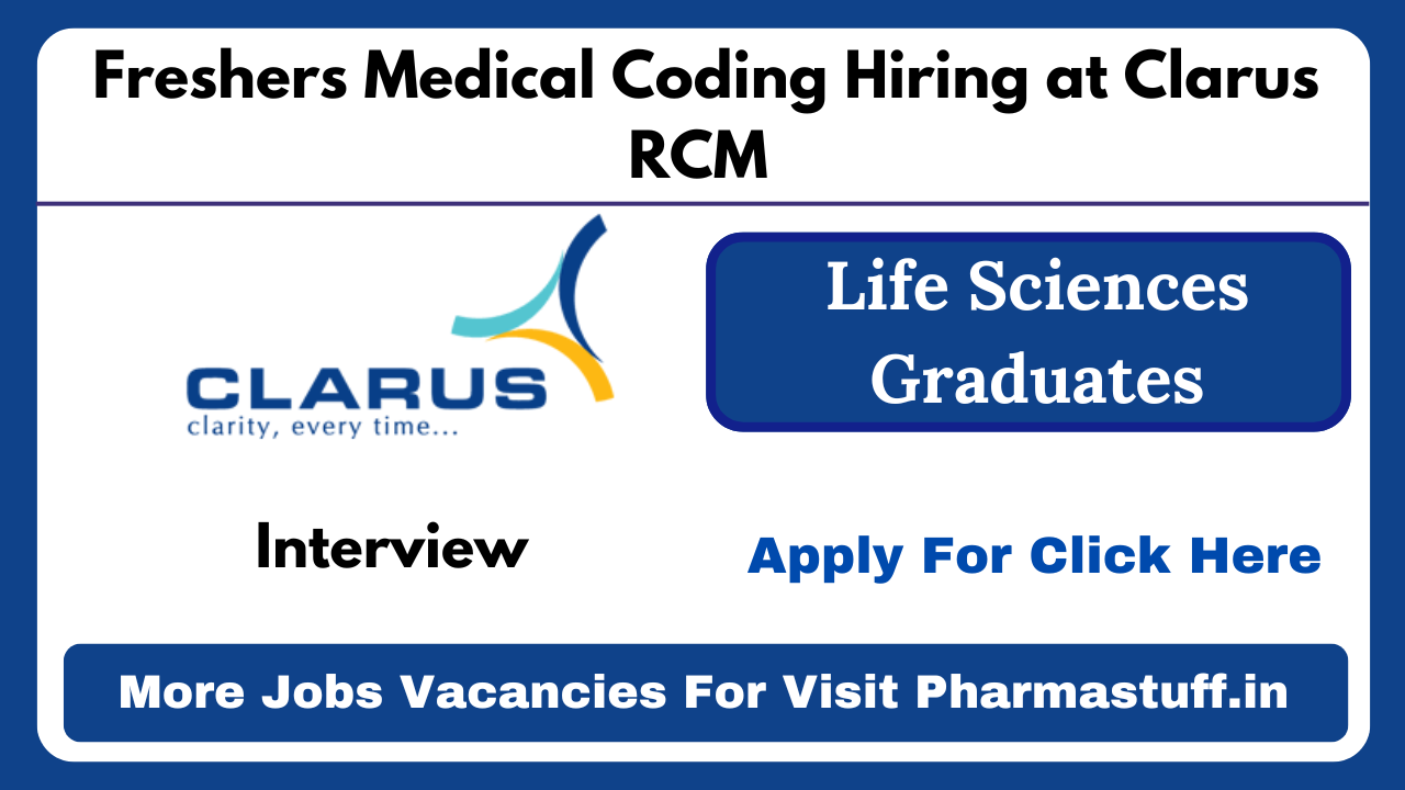 Freshers Medical Coding Hiring at Clarus RCM