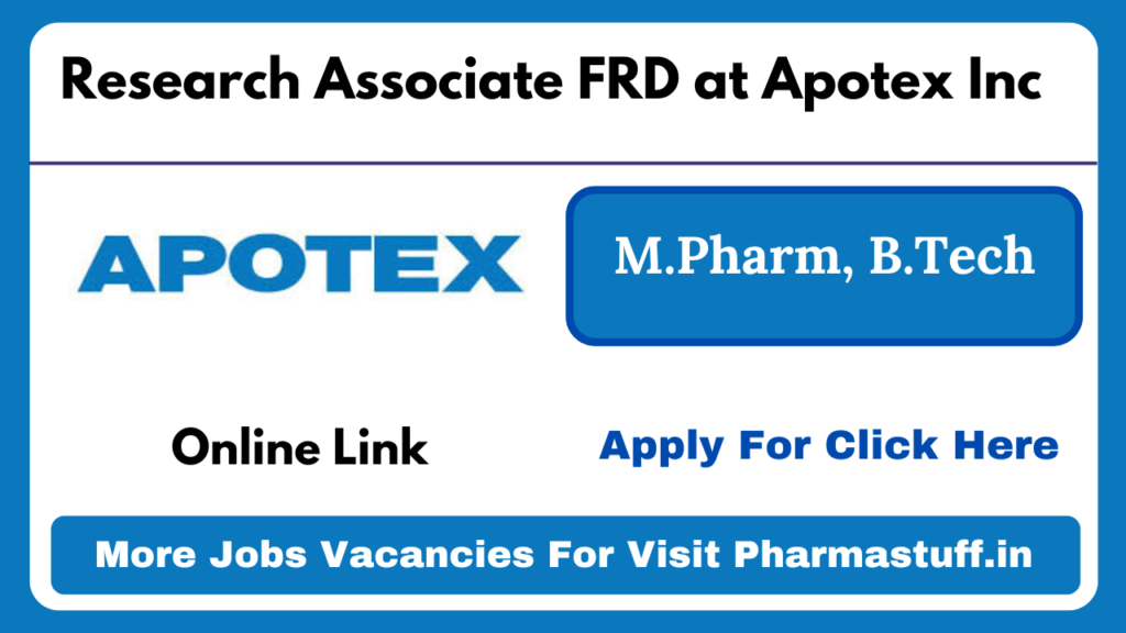 Research Associate FRD at Apotex Inc