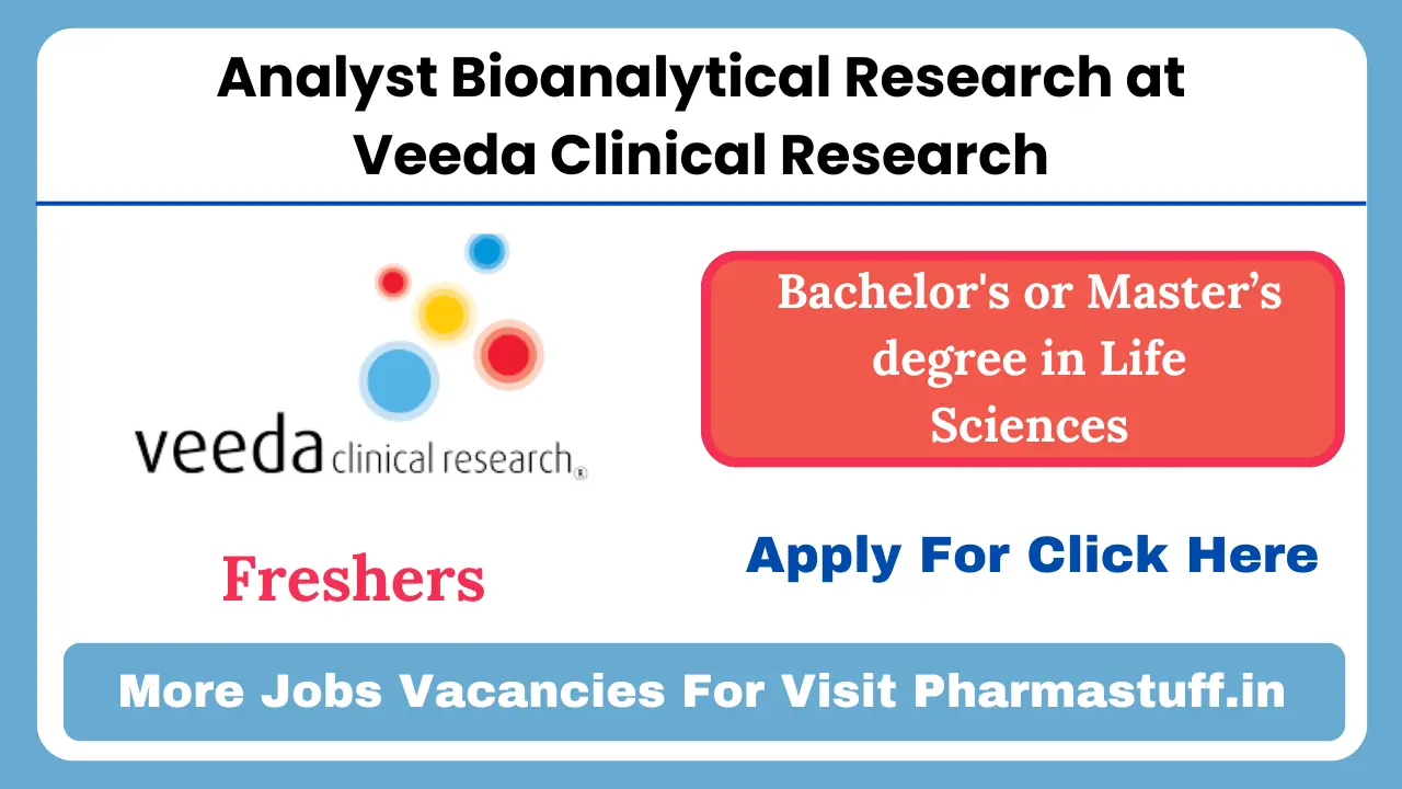 Analyst Bioanalytical Research at Veeda Clinical Research