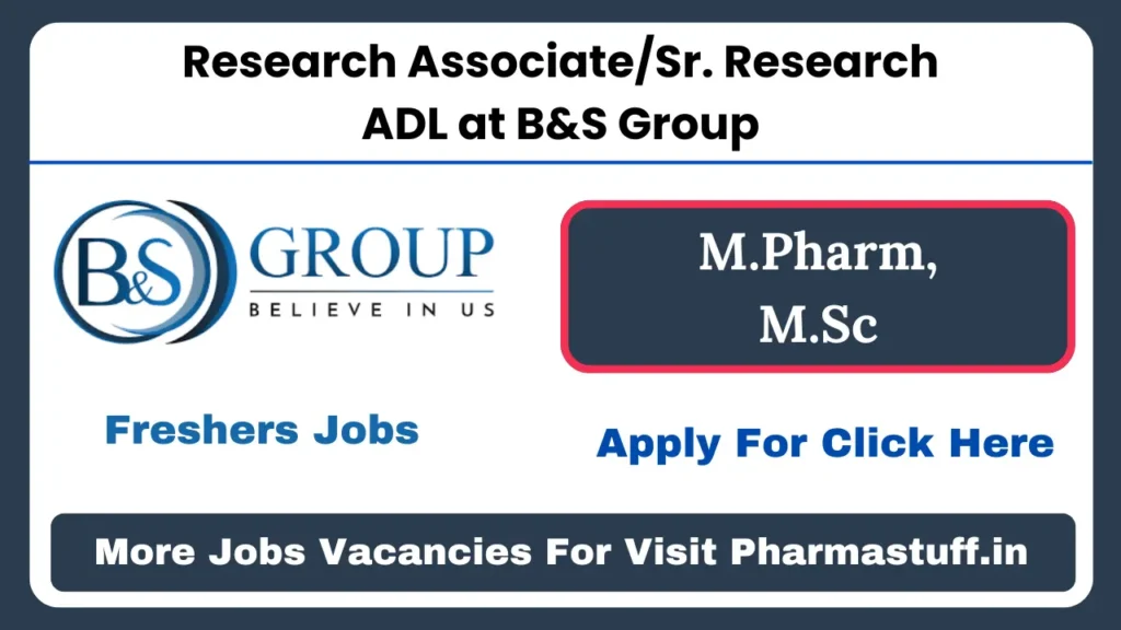 Research Associate/Sr. Research ADL at B&S Group